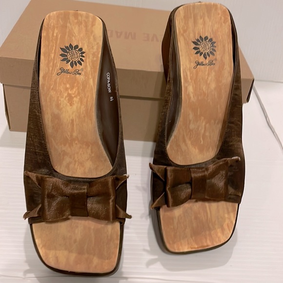 Yellow Box Women’s Chocolate Brown Wedge Sandals Size 9 COPA-BOW Fabric w/ Bow - Picture 15 of 16